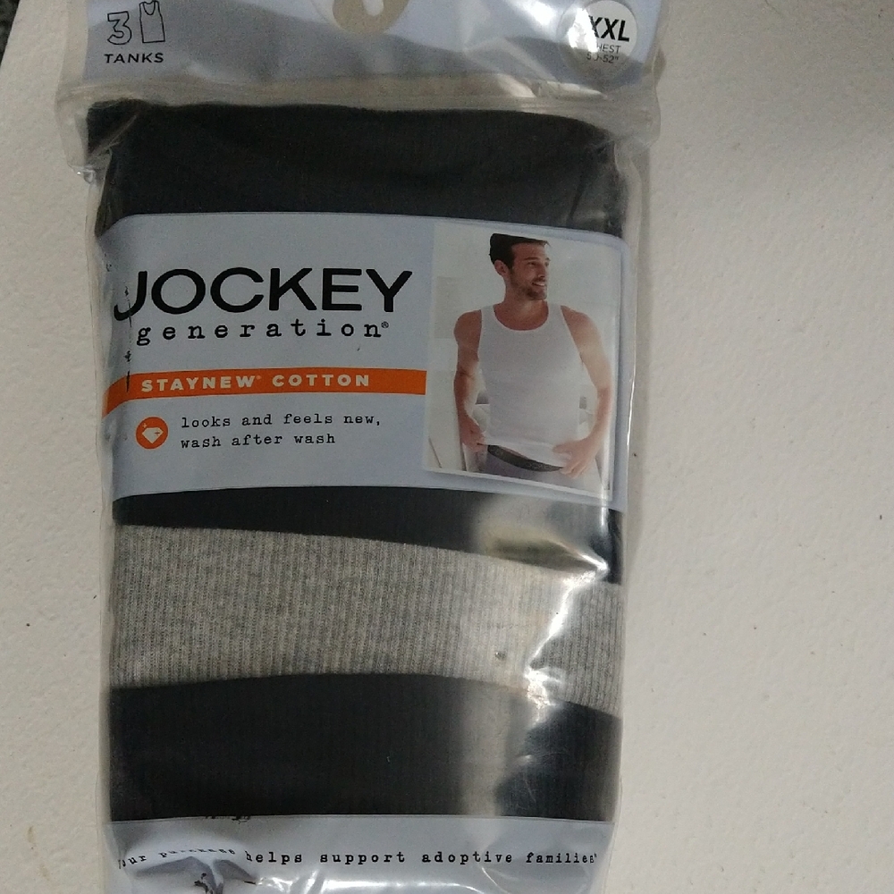 Jockey Men's Cotton Tank Tops - Black & Gray (3 Pack)